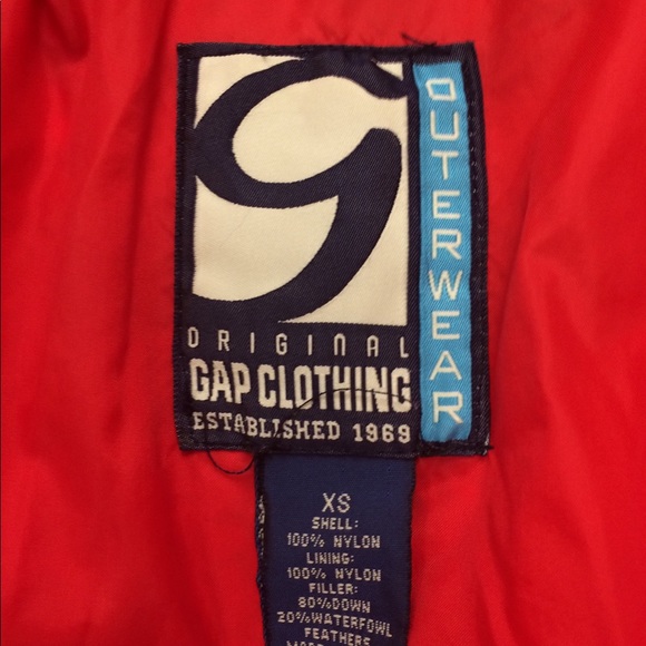 Men’s GAP Vtg Vintage Red Down Puffer size XS - Picture 4 of 8